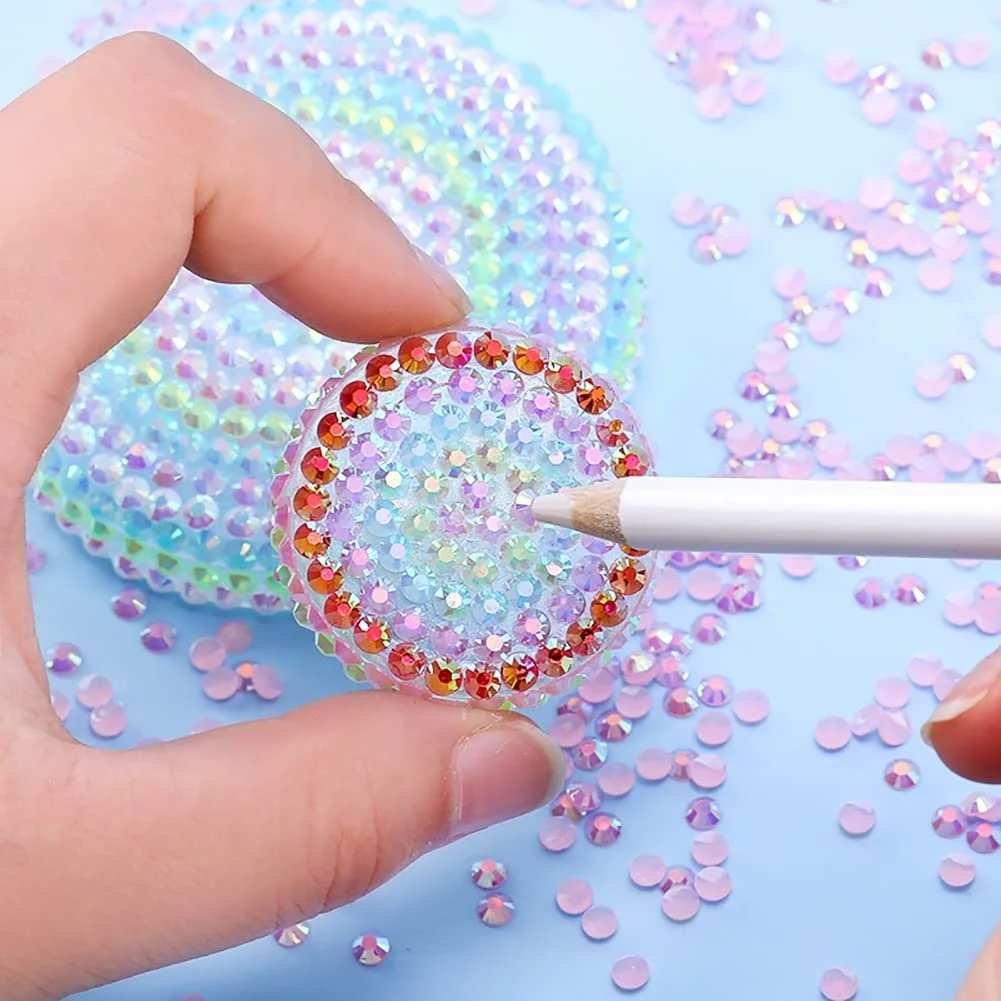 Стрази зі штучної смоли 3 мм Плоска задня частина для декорування одягу та взуття Рожевий/Білий 10000 шт, фото №2