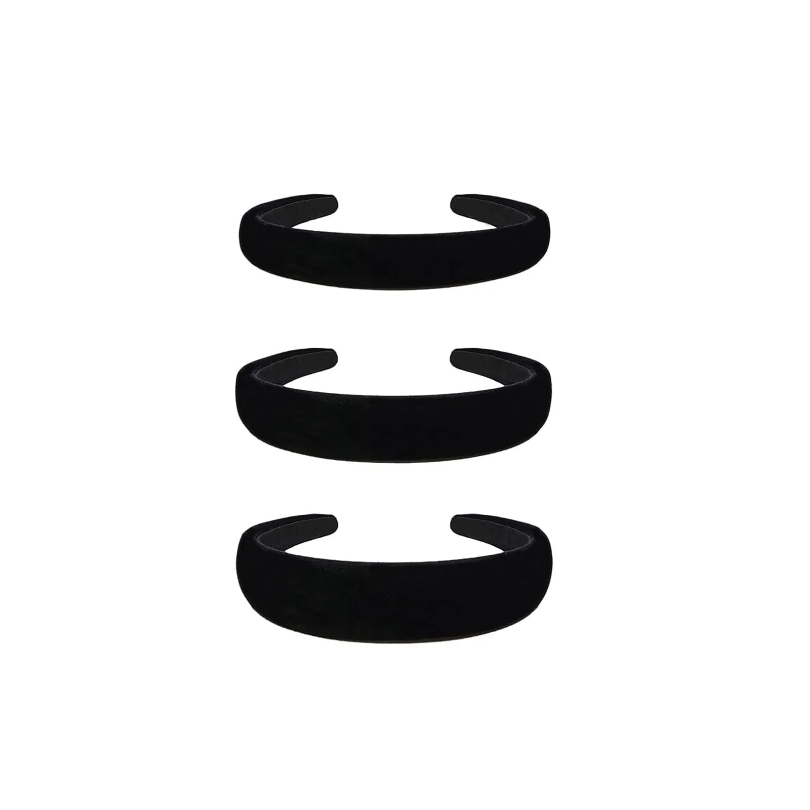 Обруч Оксамитовий Чорний, набір 3 шт, різної ширини, фото №1