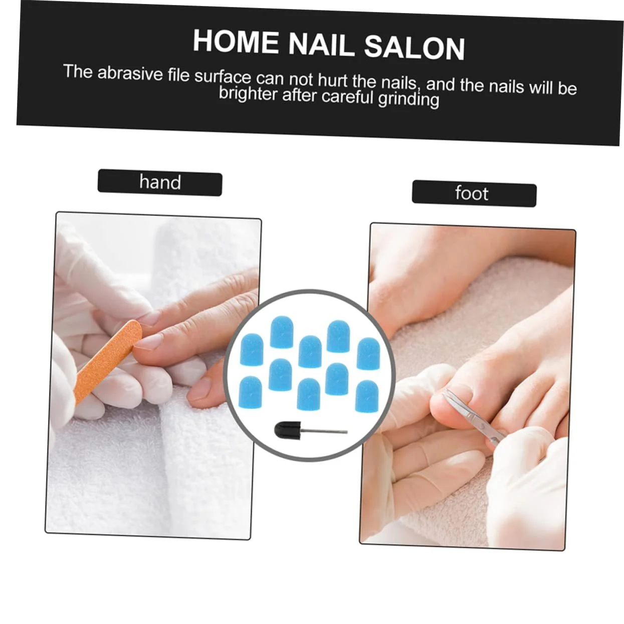 Набор насадок для маникюрного дриля CALLARON 3 шт. и шлифовальная головка для профессионального ухода за ногтями, фото №6