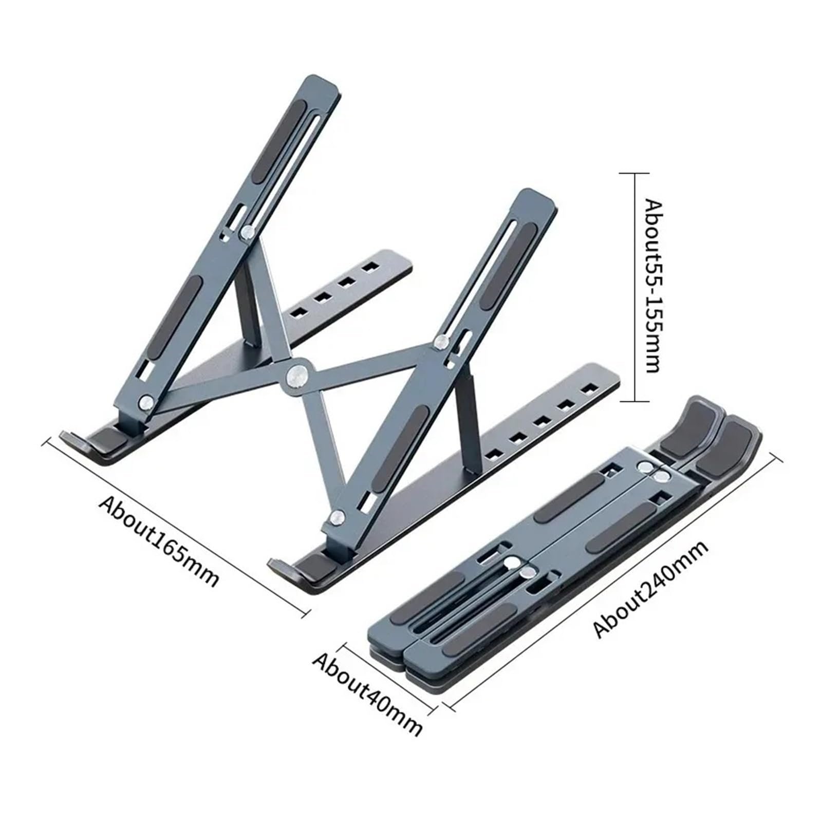 Складная подставка для ноутбука Регулируемая портативная подставка для ноутбука Опорная база Алюминиевый сплав Держатель Аксессуары для ноутбуков, фото №7