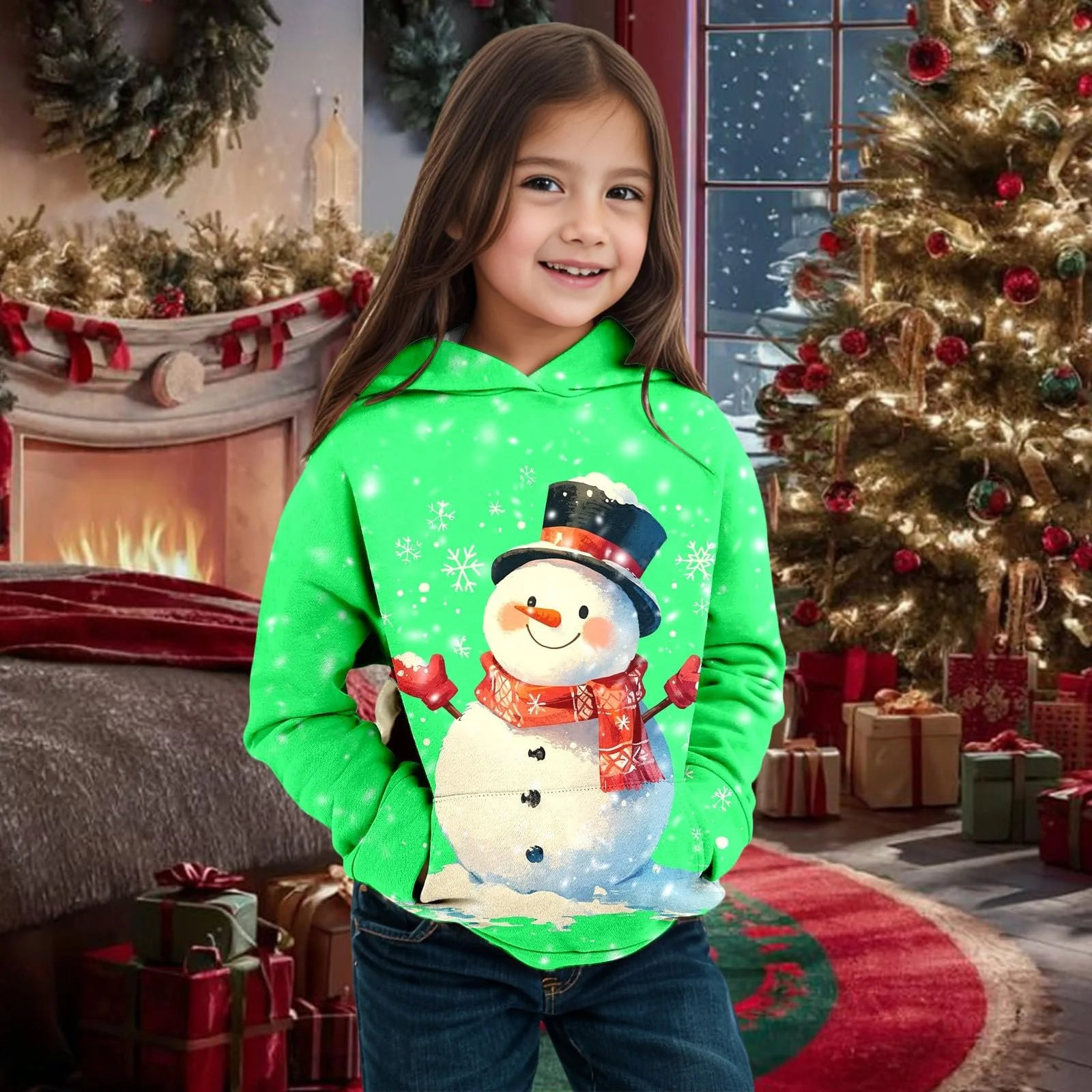 Різдвяний світшот Толстовка Ugly Christmas Theme Snowman Довгий рукав, фото №3
