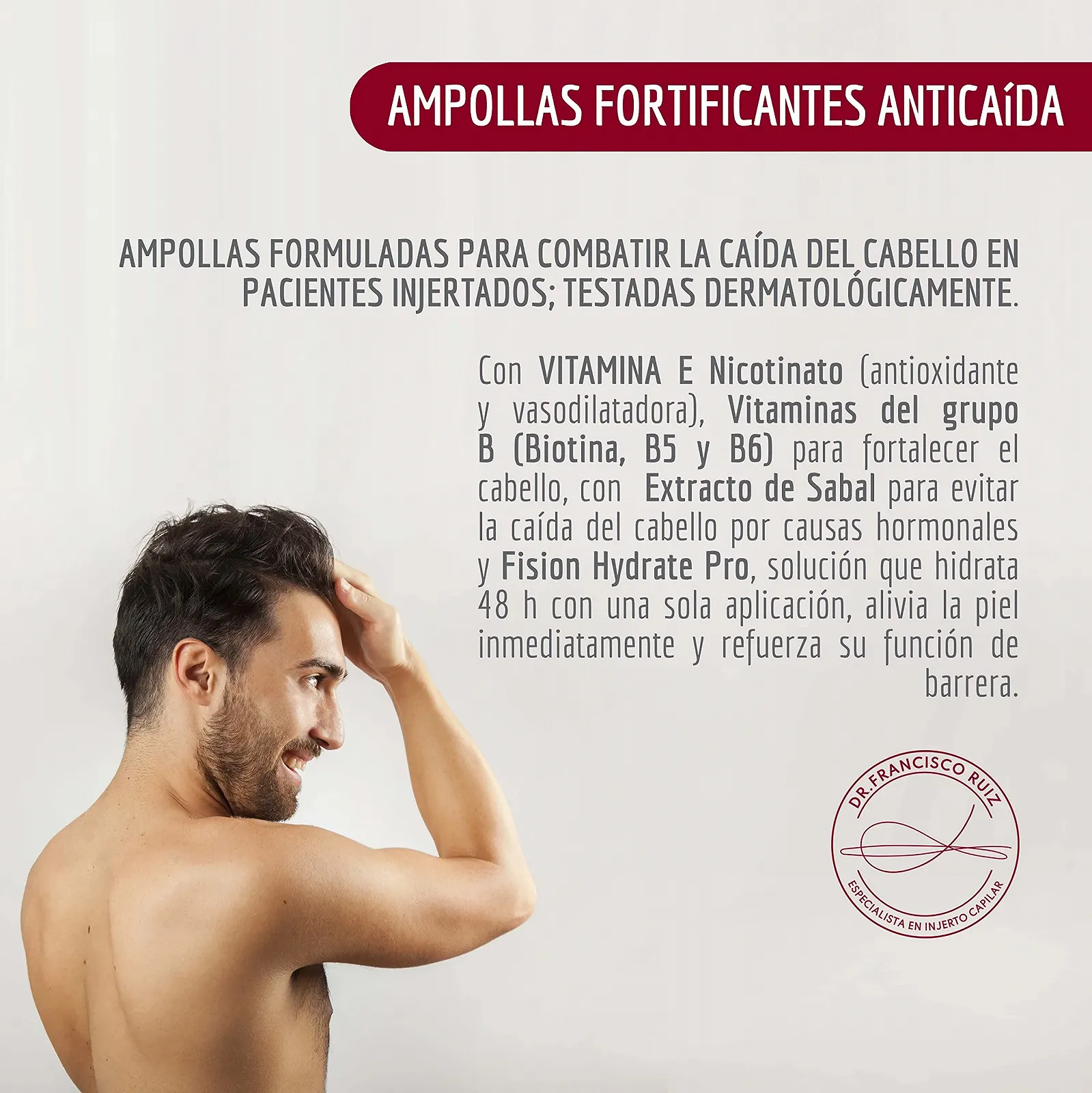 Ампулы против выпадения волос DR.FCO RUIZ, укрепляющие, для роста и здоровья волос, питают, 10 шт, фото №3