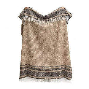 Плед Lanavitta "Soft" Полушерстяной - Покрывало & Плед - Плед для дивана, Плед для кушетки & Покрывало для кровати из 20% шерсти, 40% хлопка & 40% полиэстера - Бежевый - 140 x 200 см synthetic.ua - Фото 1