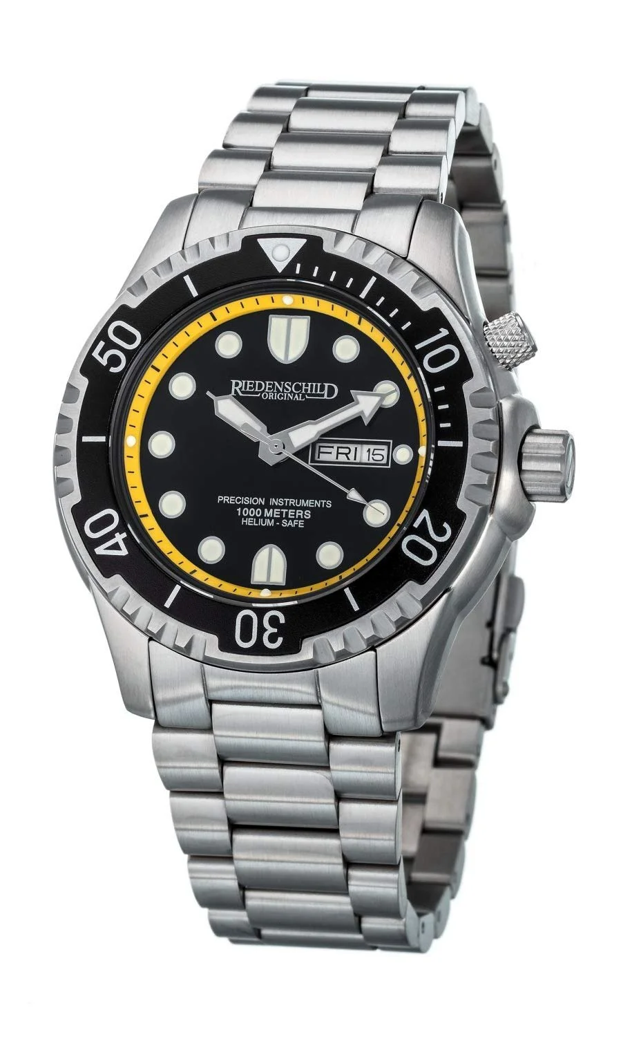 Часы для дайвинга PRECISION INSTRUMENTS RIEDENSCHILD ORIGINAL 100ATM, стальной и силиконовый браслет - гелиевый клапан - сапфировое стекло, фото №1 Часы для дайвинга PRECISION INSTRUMENTS RIEDENSCHILD ORIGINAL 100ATM, стальной и силиконовый браслет - гелиевый клапан - сапфировое стекло, фото №1