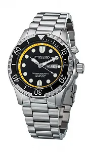 Часы для дайвинга PRECISION INSTRUMENTS RIEDENSCHILD ORIGINAL 100ATM, стальной и силиконовый браслет - гелиевый клапан - сапфировое стекло - Фото 1