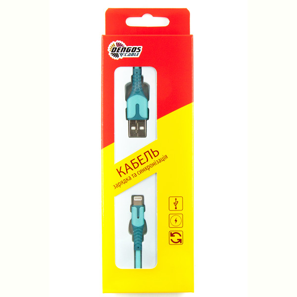 Кабель Dengos USB-Lightning 1м Blue PLS-L-IND-SOFT-BLUE, фото №3