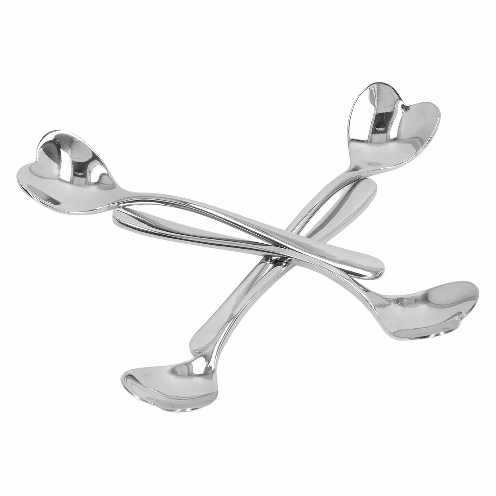 Ложка для кави Серце, 4 шт., нержавіюча сталь, для змішування, десертна, цукрова, фото №9