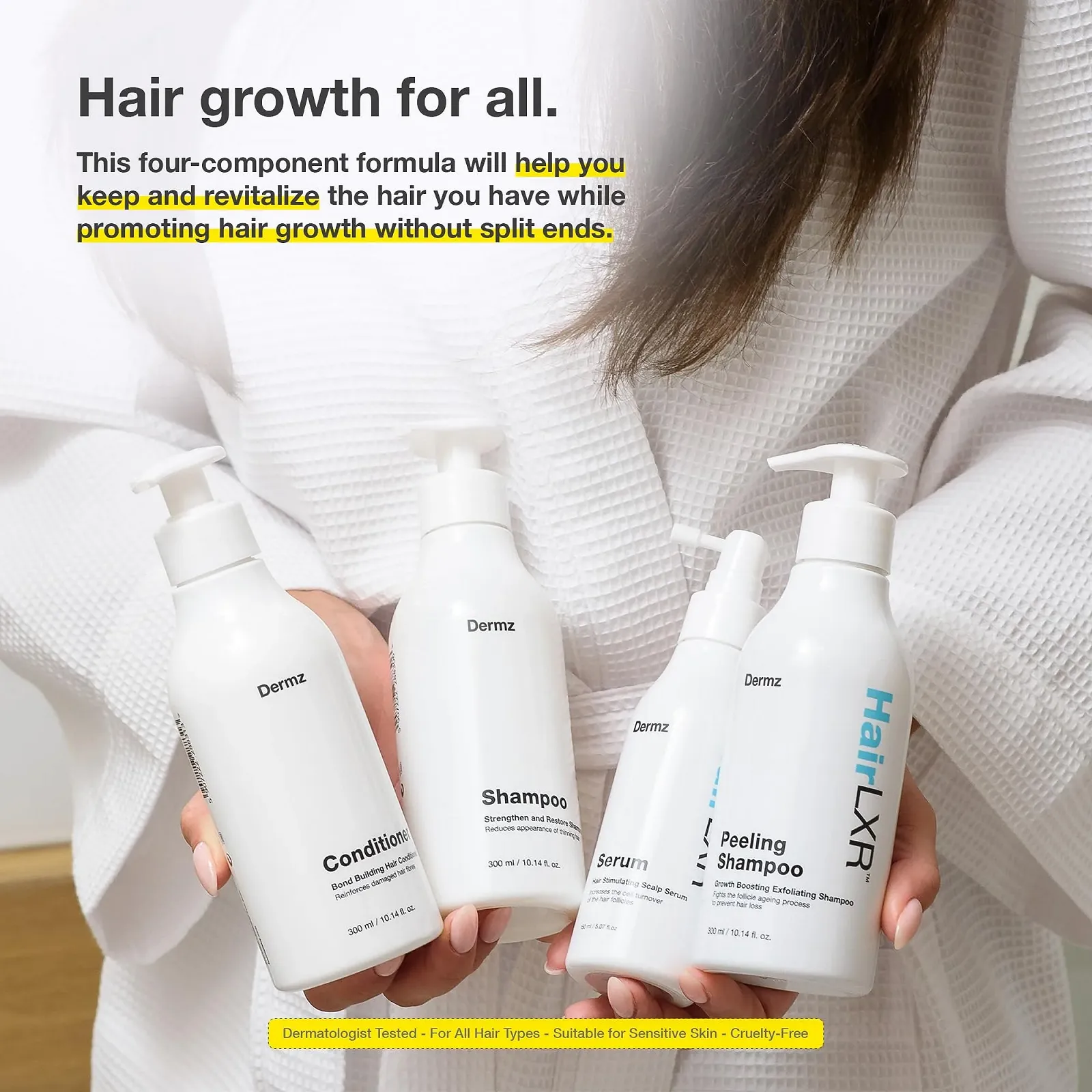 Засіб для росту та відновлення волосся HairLXR All-Natural для жінок: формула з чотирьох кроків з біотином, фото №7