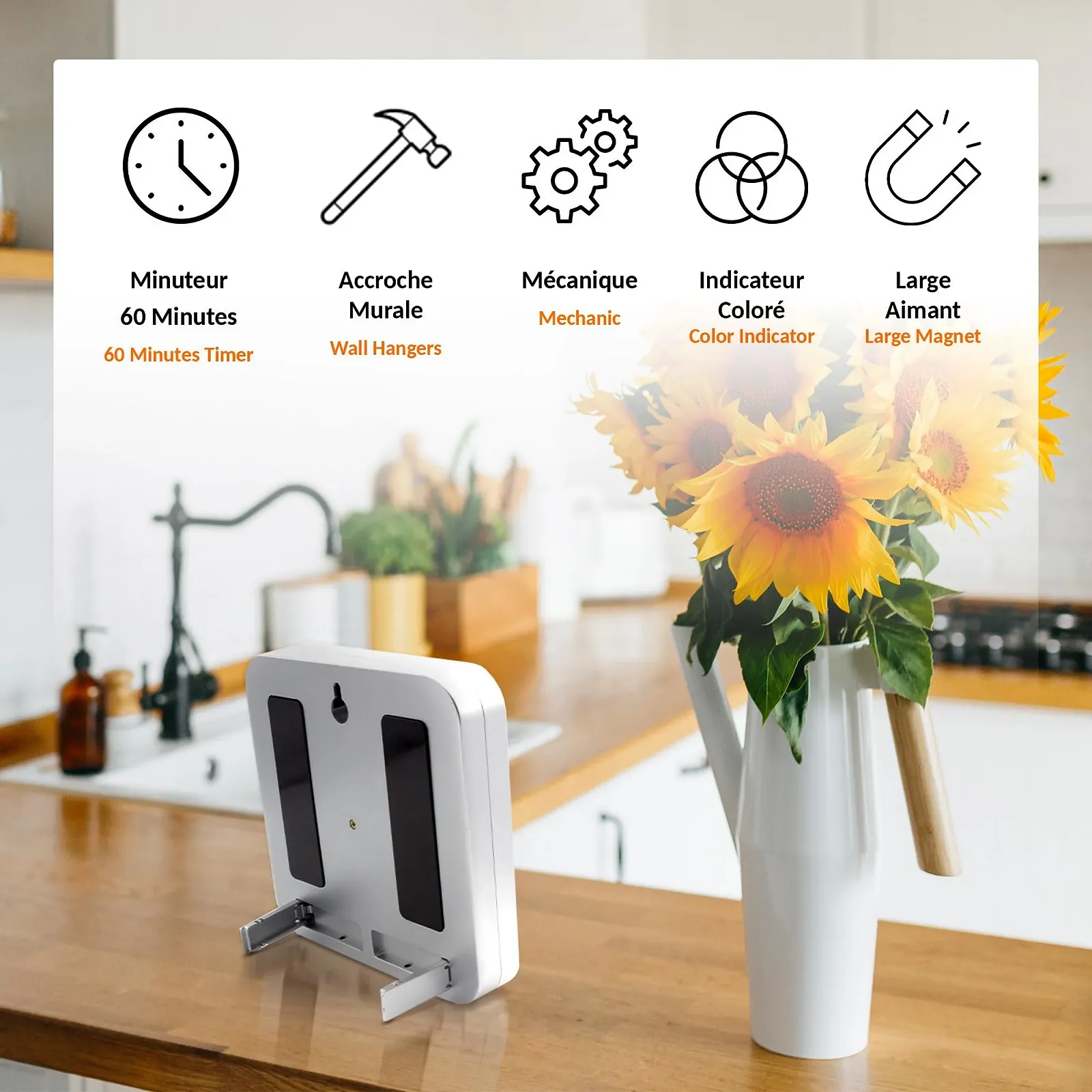 Механический таймер FISHTEC Giant Square 60 минут 19 см цветной дисплей 2 секции громкий сигнал, фото №3 Механический таймер FISHTEC Giant Square 60 минут 19 см цветной дисплей 2 секции громкий сигнал, фото №3