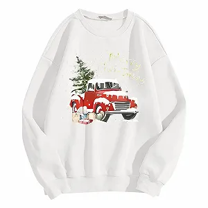 Модная Толстовка с круглым вырезом и рождественским принтом для женщин - Фото 1