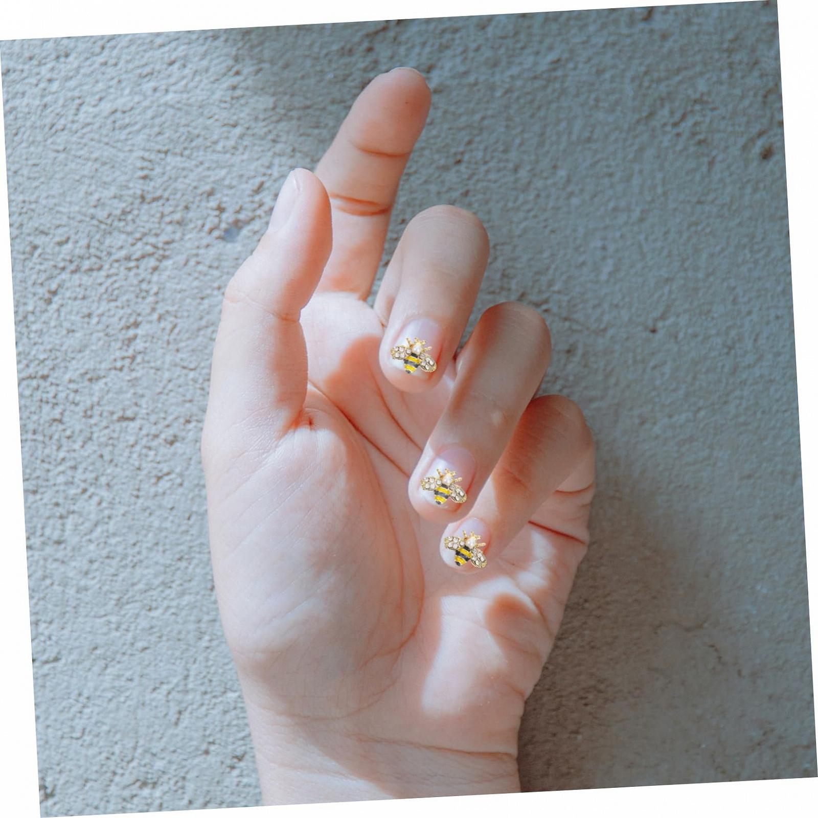 Подвеска для ногтей FRCOLOR Металл Пчелка Украшение для ногтей Свадебное украшение Стразы Украшения для ногтей Alloy 3D ABS, 40 шт, фото №5