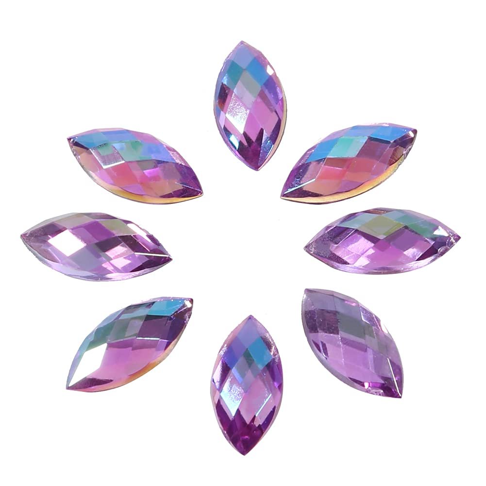 Стразы для ногтей Плоская задняя часть Shanrya 500шт Кристалл для ногтей Телефон Craft Макияж Одежда Обувь Декорации (Светло-фиолетовый), фото №2