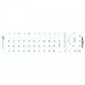 Наклейка на клавиатуру Grand-X 60 keys transparent protection Cyrillic green GXTPGW - Фото 1