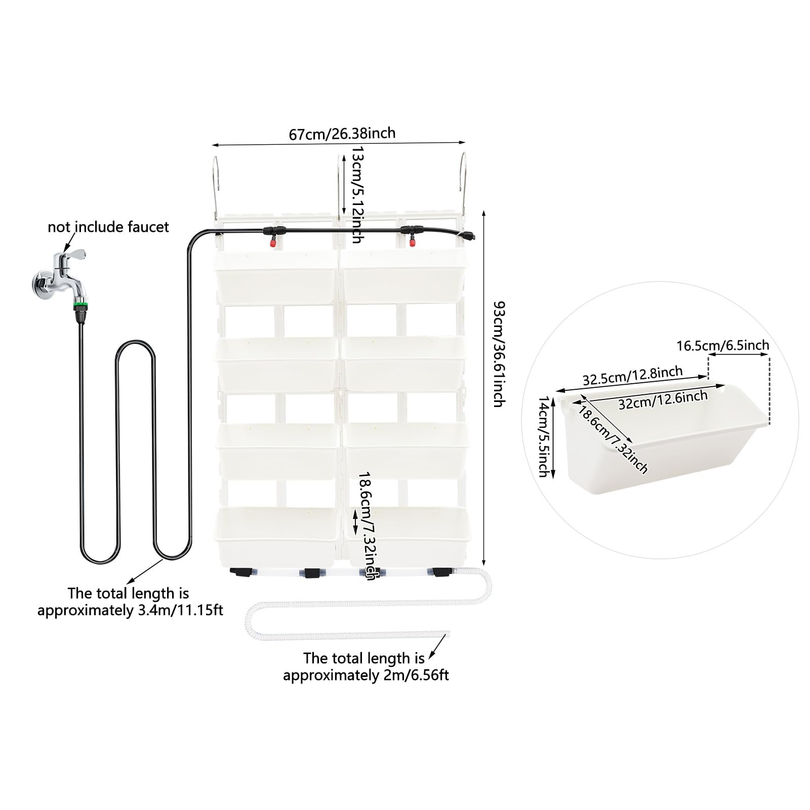Вертикальна система для настінного озеленення 67 x 18,6 x 93 см Напівпрозора, фото №2 Вертикальна система для настінного озеленення 67 x 18,6 x 93 см Напівпрозора, фото №2