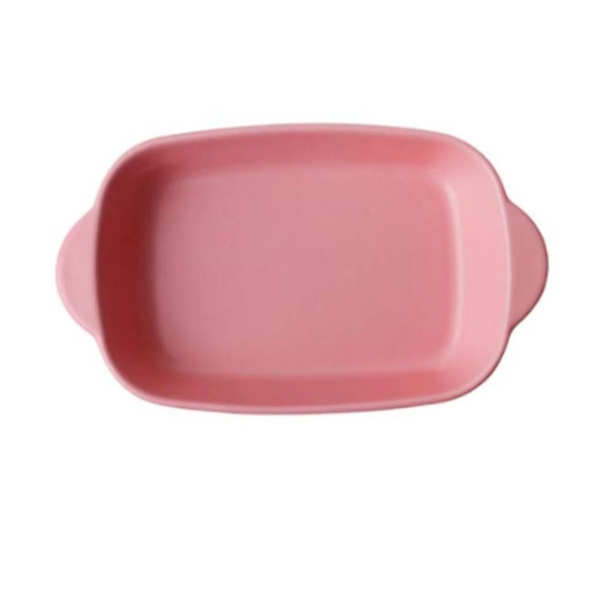 Форма для випічки GALPADA керамічна термостійка з ручками для мікрохвильової печі та духовки Рожева, фото №1