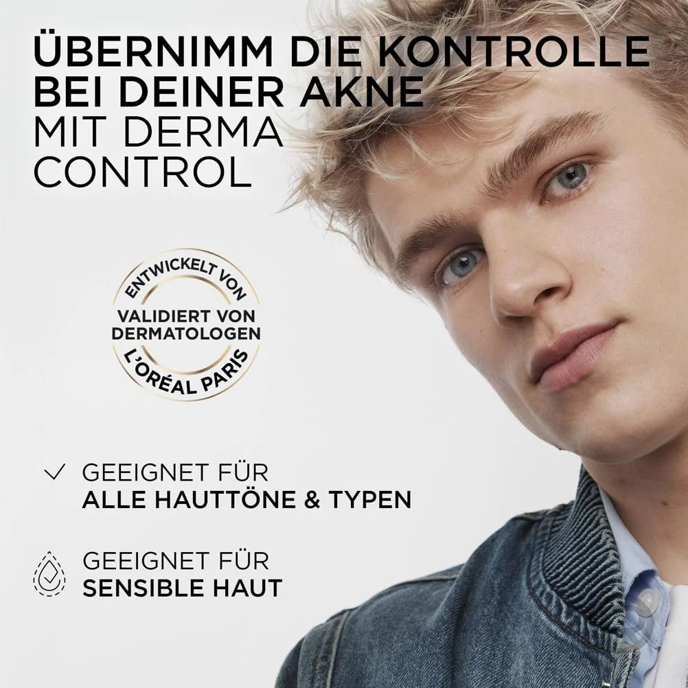 Гель для вмивання L'Oréal Men Expert Derma Control Anti-Pimple для обличчя з саліциловою кислотою 2% та ніацинамідом, 260 мл, фото №7
