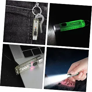 Фонарик VILLCASE 1 шт. USB Зарядка Маленький фонарик Кемпинговый Перезаряжаемый брелок LED фонарик USB Прозрачный synthetic.ua - Фото 1