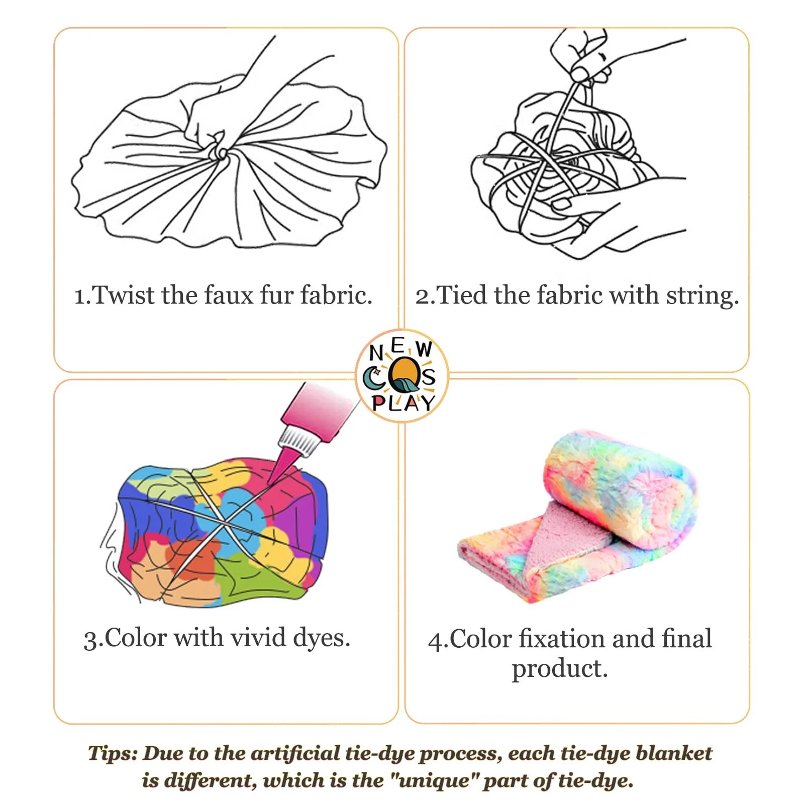 Покрывало из искусственного меха NEWCOSPLAY Super Soft Шерпа Подкладка Dark Rainbow Twin, 152 x 203 см, фото №6