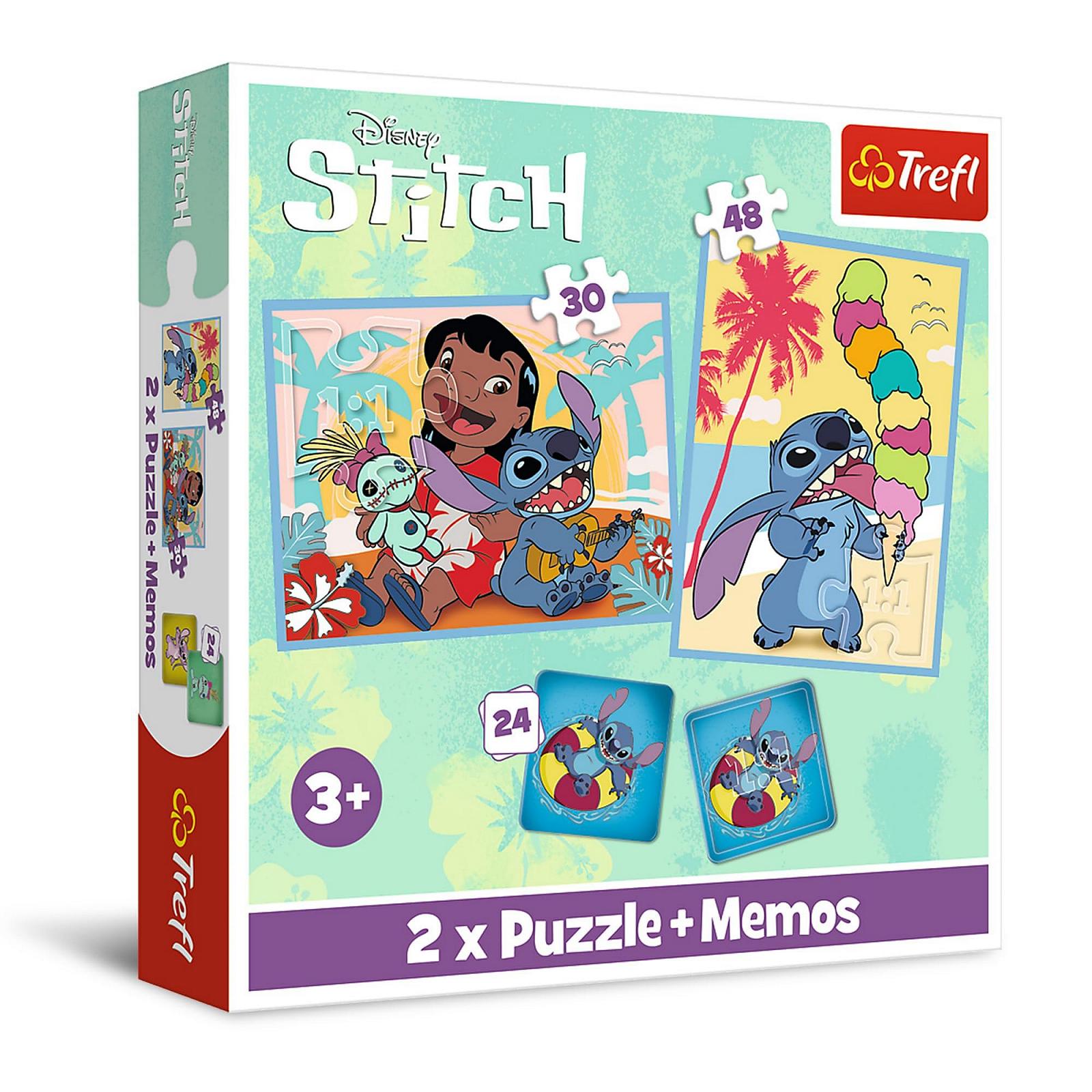 Пазл Trefl Lilo & Stitch Happy Day 3-в-1 30 и 48 элементов 24 карточки memo, фото №1