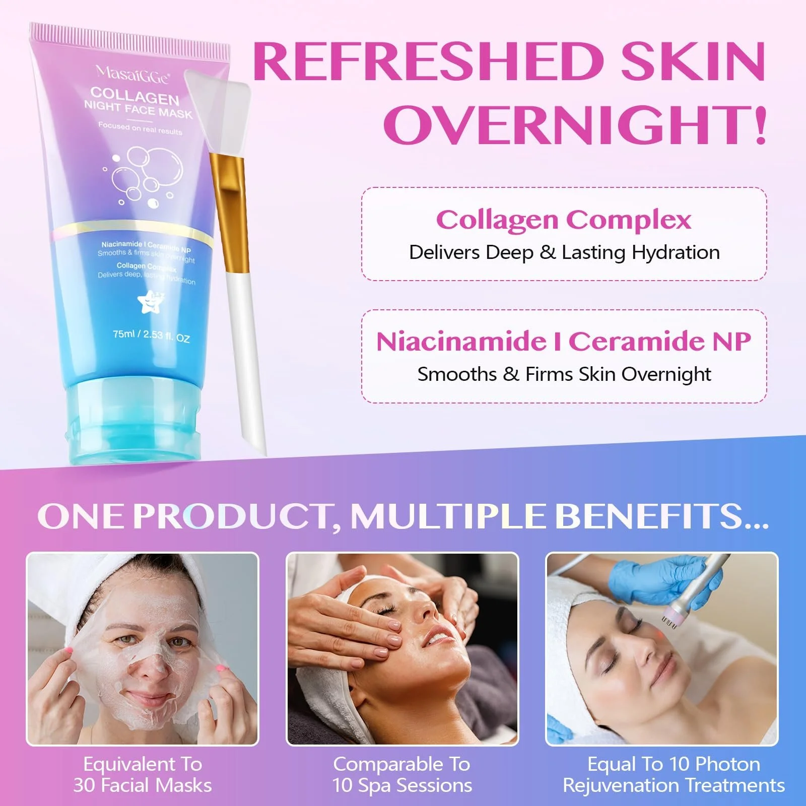 Нічна Колагенова Маска Collagen для Обертання, фото №11 Нічна Колагенова Маска Collagen для Обертання, фото №11