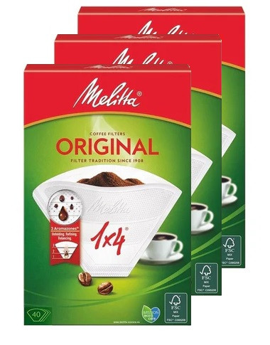 Фильтры Melitta 1x4 120 шт белые, фото №1