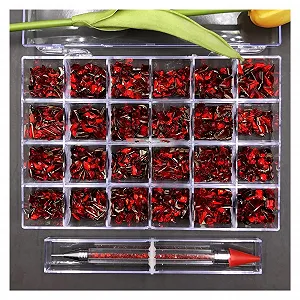 Хрустальные стразы для ногтей Yaoqijie AB/красные, 400-480 шт. synthetic.ua - Фото 1