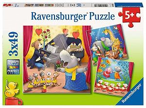 Детский пазл Ravensburger Animals on Stage 3 x 49 элементов для детей от 5 лет - Фото 1