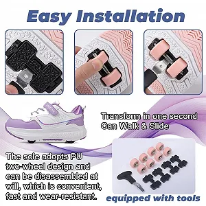 Роликовые кроссовки Mateju для мальчиков и девочек, детские роликовые кроссовки с 4 колесами, выдвижные, молодежные уличные кроссовки 2-в-1, роликовые кроссовки, скейтборды - Фото 1