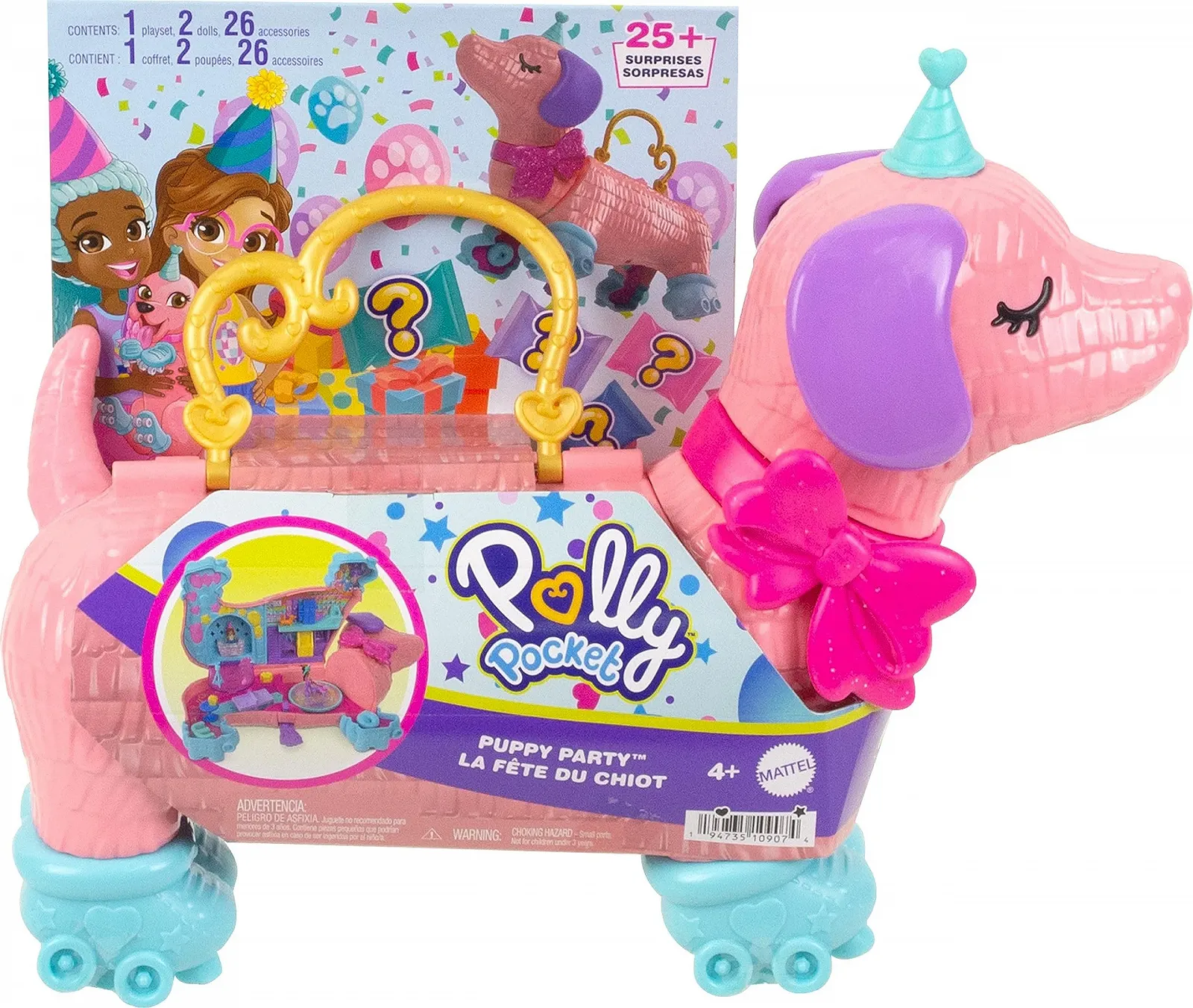 Ляльки Polly Pocket HKV52 Набір для гри з тваринами Вечірка цуценят з 2 ляльками та більше ніж 25 аксесуарами, фото №6