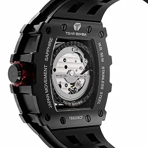 Механические часы мужские TSAR BOMBA Автоматические Японский механизм Сапфировое стекло 50 м Водонепроницаемые Силиконовый ремешок TB8208 synthetic.ua - Фото 1