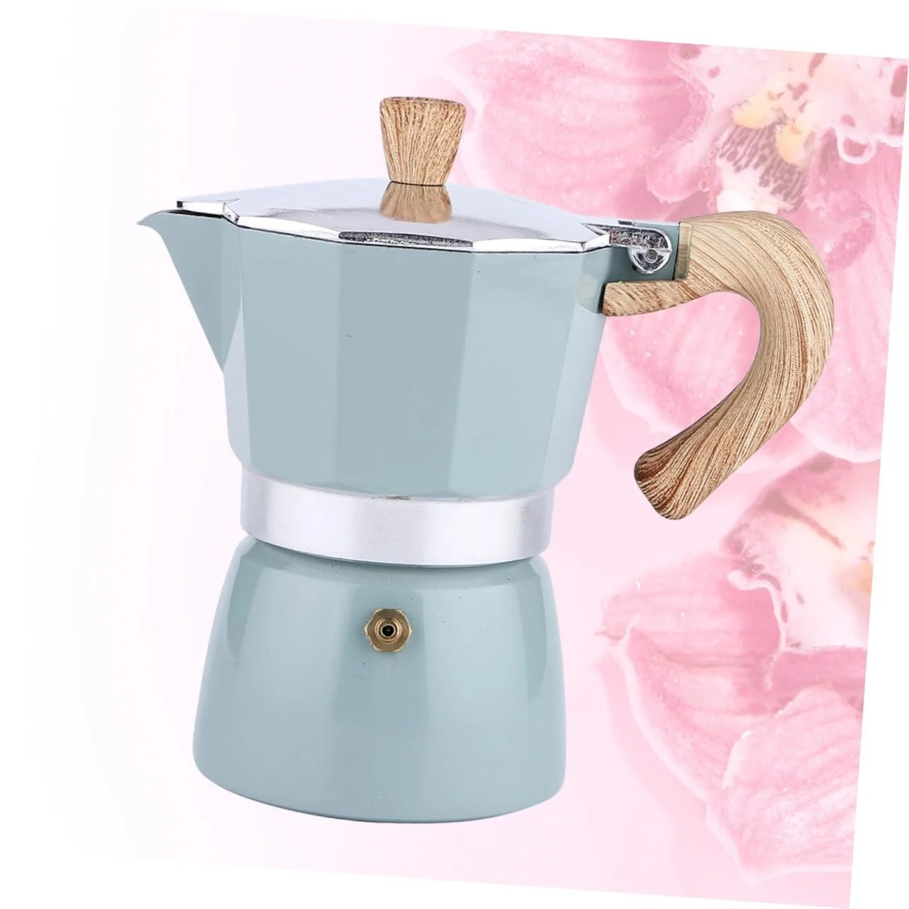 Кофейник VALICLUD Восьмиугольный дизайн Кофеварка из утолщенного алюминия Европейский стиль Светло-зеленый, фото №3