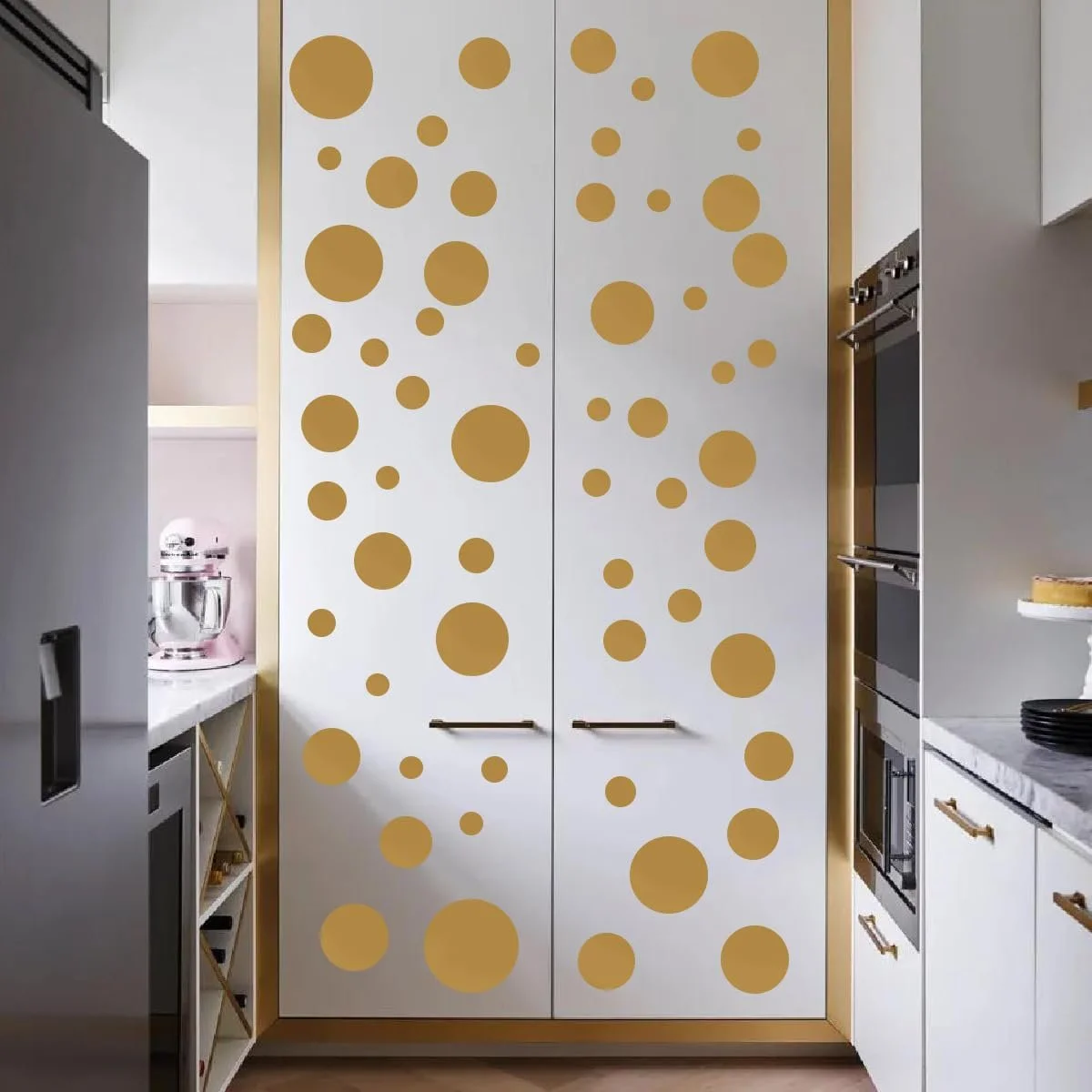 Наклейка на стіну WandSticker4U Golden Dots 116 шт золота, фото №5 Наклейка на стіну WandSticker4U Golden Dots 116 шт золота, фото №5