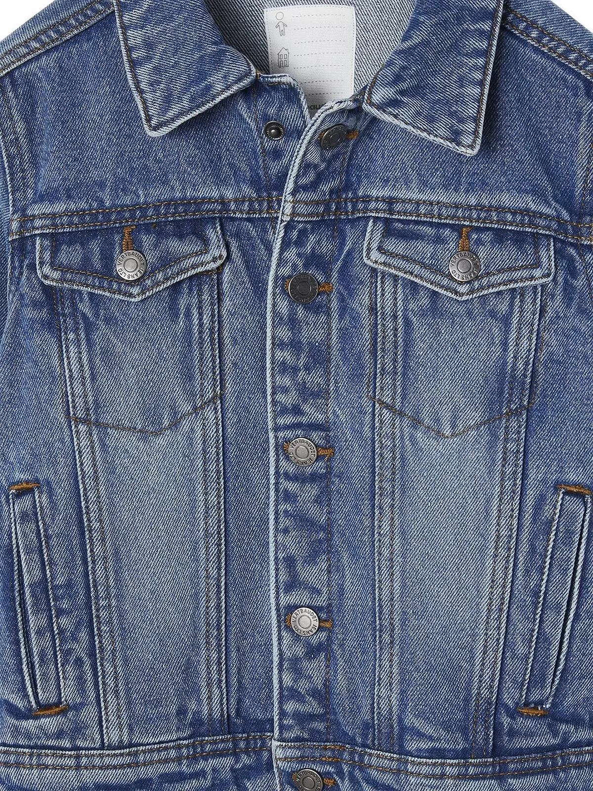 Джинсовая куртка для мальчиков Vertbaudet с простеганными швами, фото №3 Джинсовая куртка для мальчиков Vertbaudet с простеганными швами, фото №3