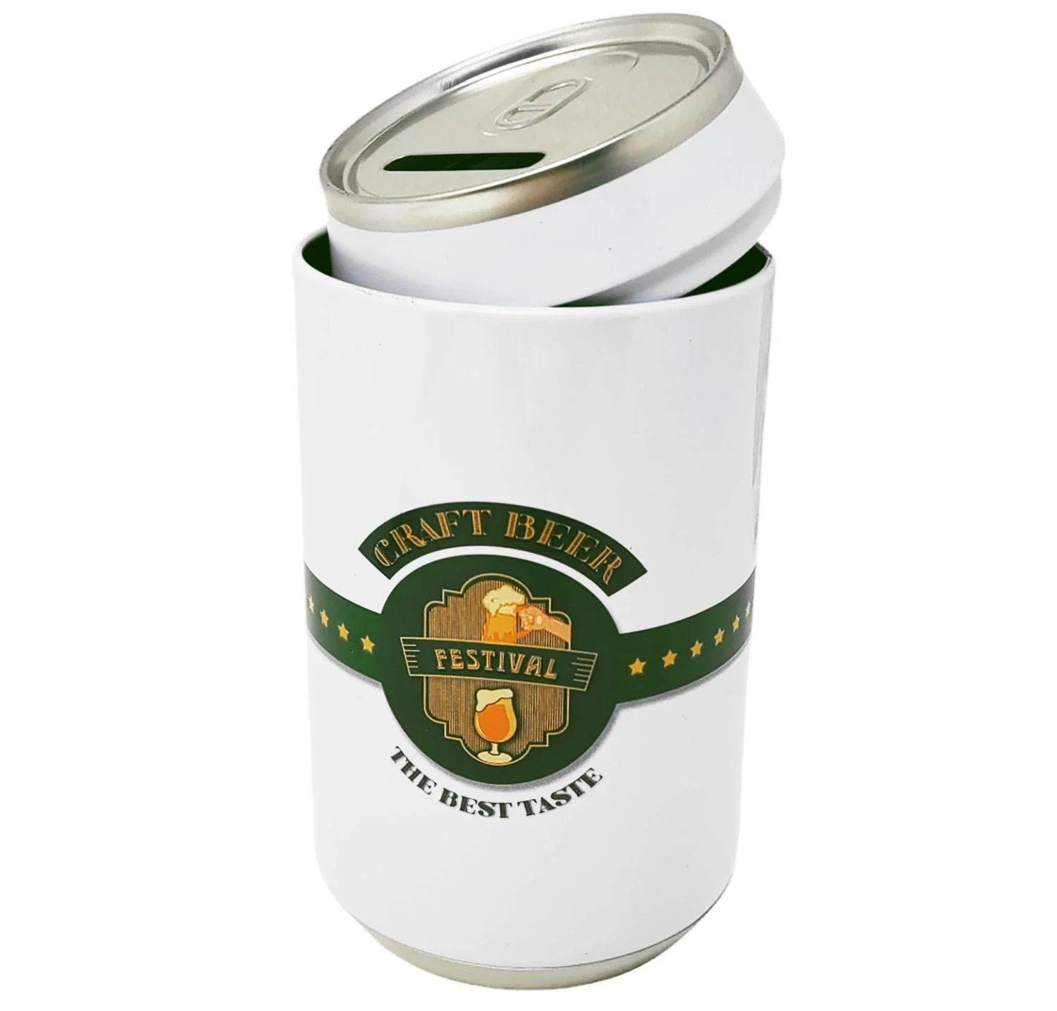 Скарбничка Craft Beer Пивна бляшанка 16 x 8 см Біла, фото №1