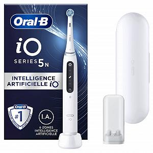 Електрична зубна щітка Oral-B iO 5N Біла. У комплекті: 1 м'яка щітка, 1 зарядний пристрій, 1 дорожній футляр - Фото 1