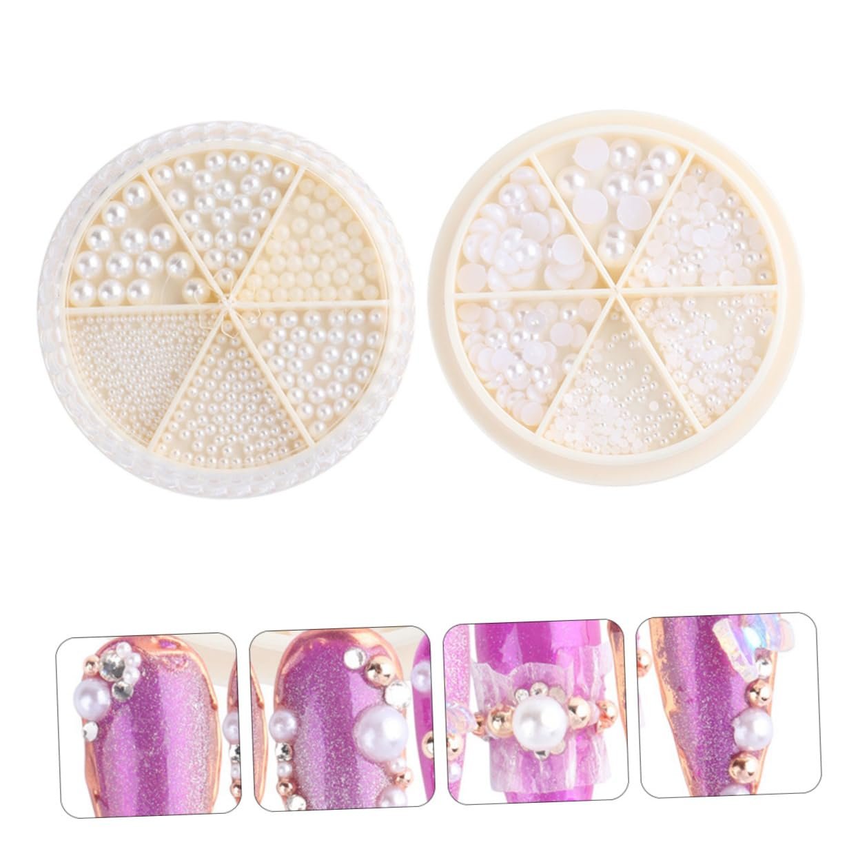 Жемчуг для ногтей PLAFOPE Имитация жемчуга Полукруглые и круглые жемчужины для дизайна ногтей и декораций, фото №7