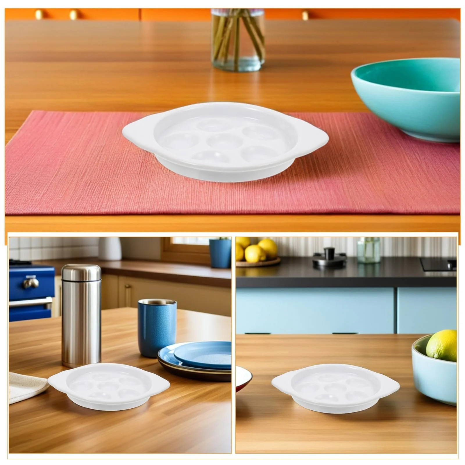 Набор посуды для подачи улиток GLEAVI 4 предмета керамический 17,8 cm французская форма для запекания белый, фото №3