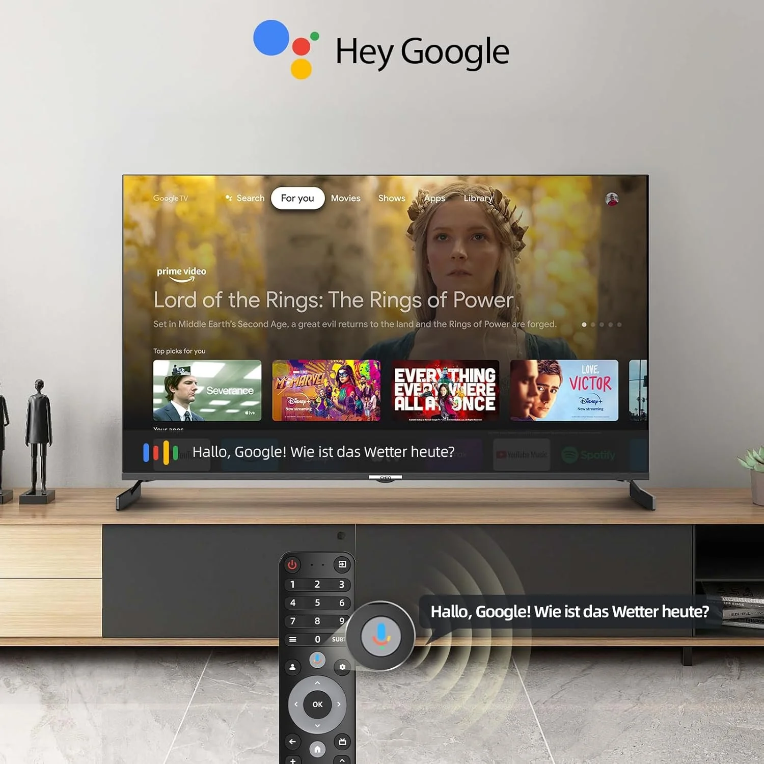 Телевизор 43" CHiQ U43QM8E / 4K UHD / 60 Гц / QLED / Google TV / Wi-Fi / Bluetooth / T2 / Черный, фото №10 Телевизор 43" CHiQ U43QM8E / 4K UHD / 60 Гц / QLED / Google TV / Wi-Fi / Bluetooth / T2 / Черный, фото №10