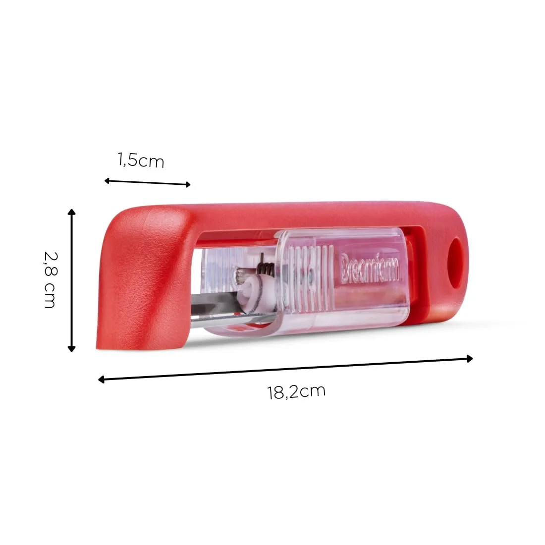 Овочечистка  Dreamfarm SHARPLE Червона з керамічним точилом з японської нержавіючої сталі, фото №3
