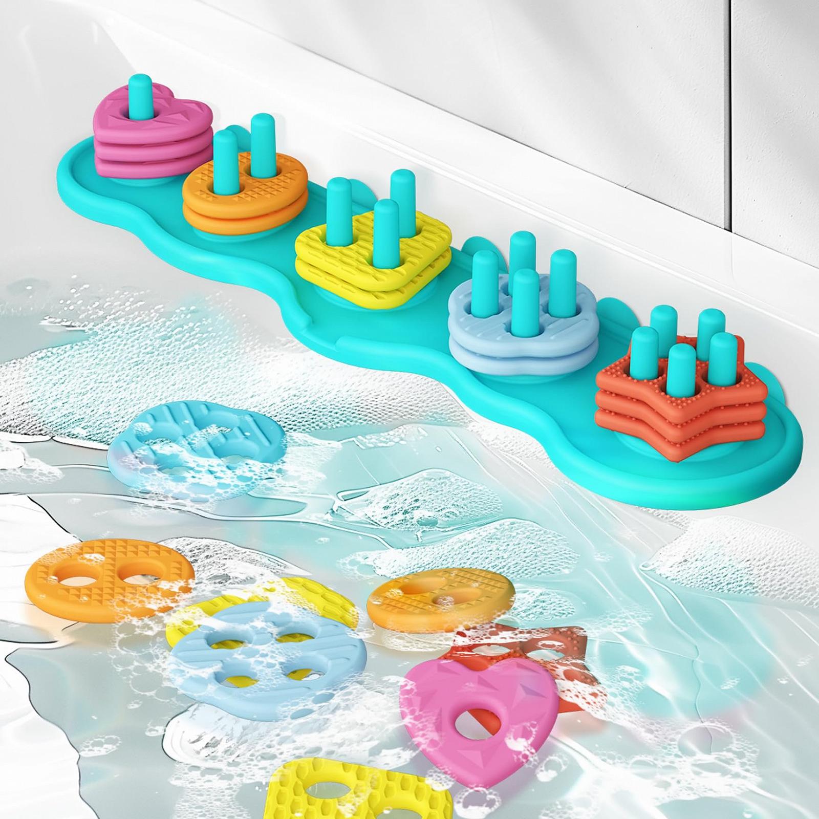 Іграшка для ванни Силіконова, без цвілі Набір для сортування та складання сенсорних фігур 20 плаваючих деталей, фото №1 Іграшка для ванни Силіконова, без цвілі Набір для сортування та складання сенсорних фігур 20 плаваючих деталей, фото №1