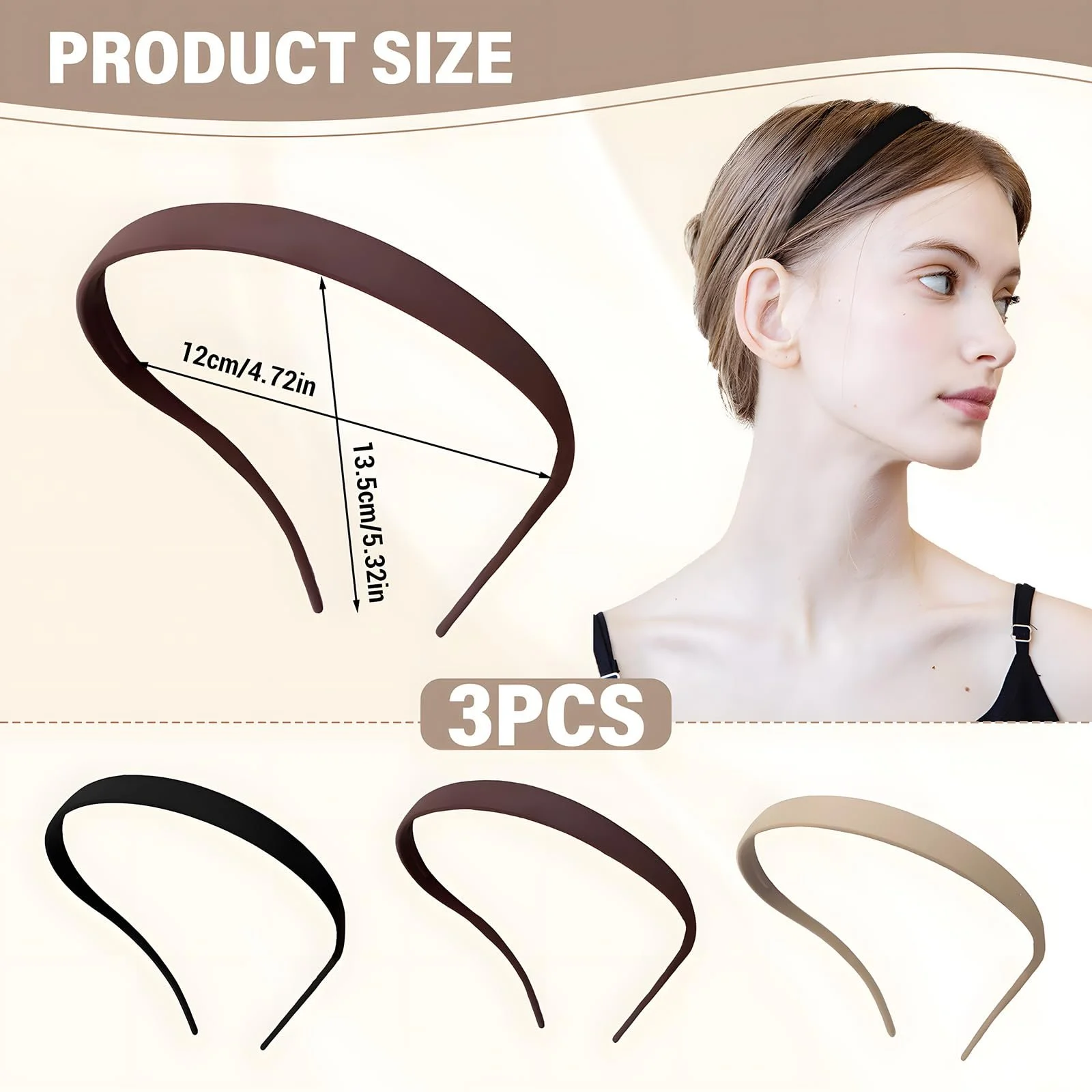 Обруч Зигзаг с клипсами, 3 шт., для женщин, фото №2