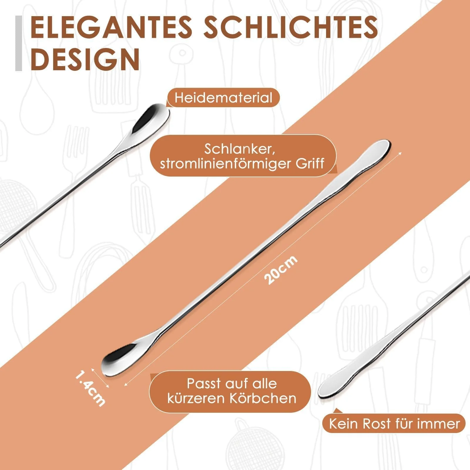 Ложка для лате макіато Набір 8 штук, фото №2