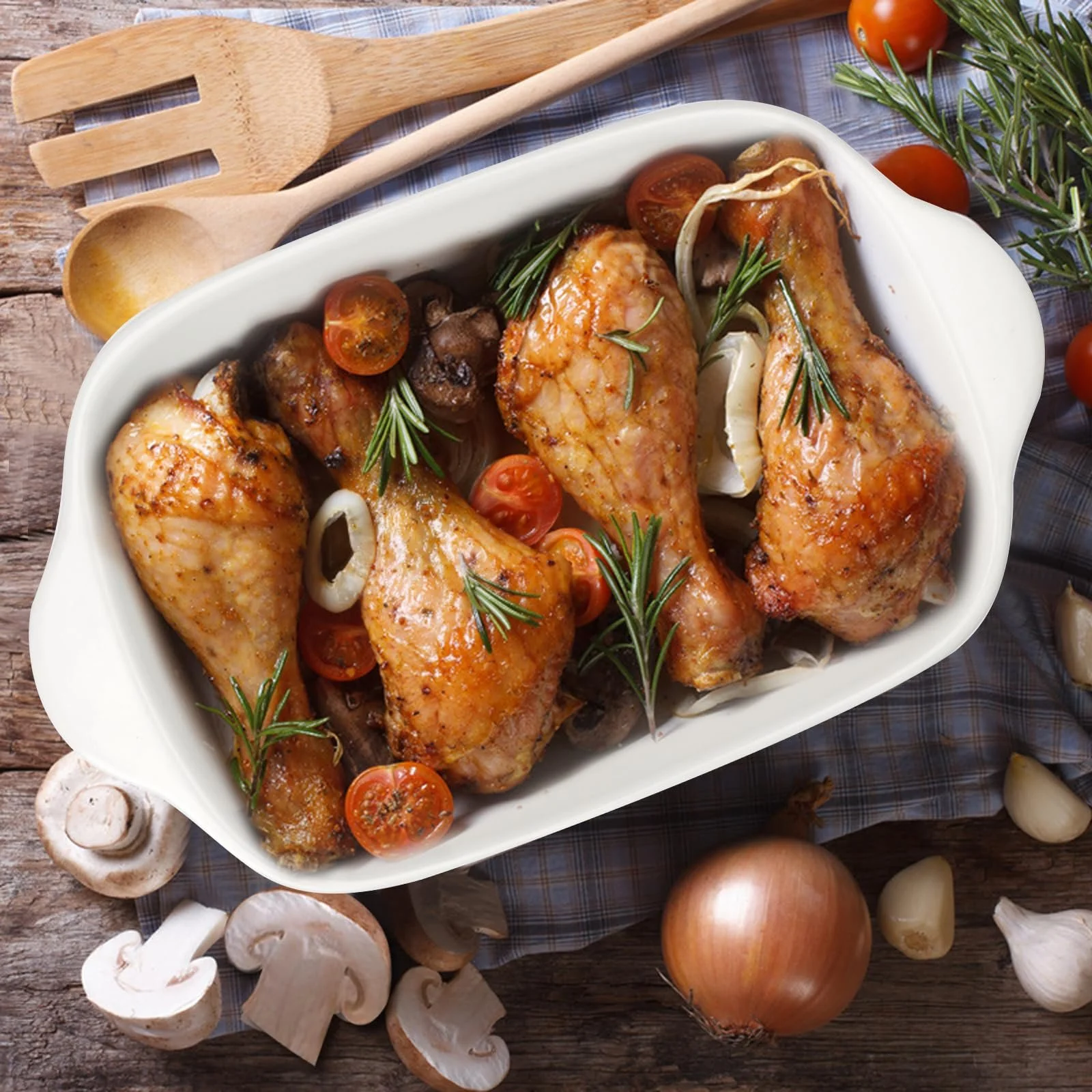 Набор форм для запекания керамические прямоугольные с ручками 23.2 x 14.2 x 4.5 см 2 шт Белый, фото №6 Набор форм для запекания керамические прямоугольные с ручками 23.2 x 14.2 x 4.5 см 2 шт Белый, фото №6