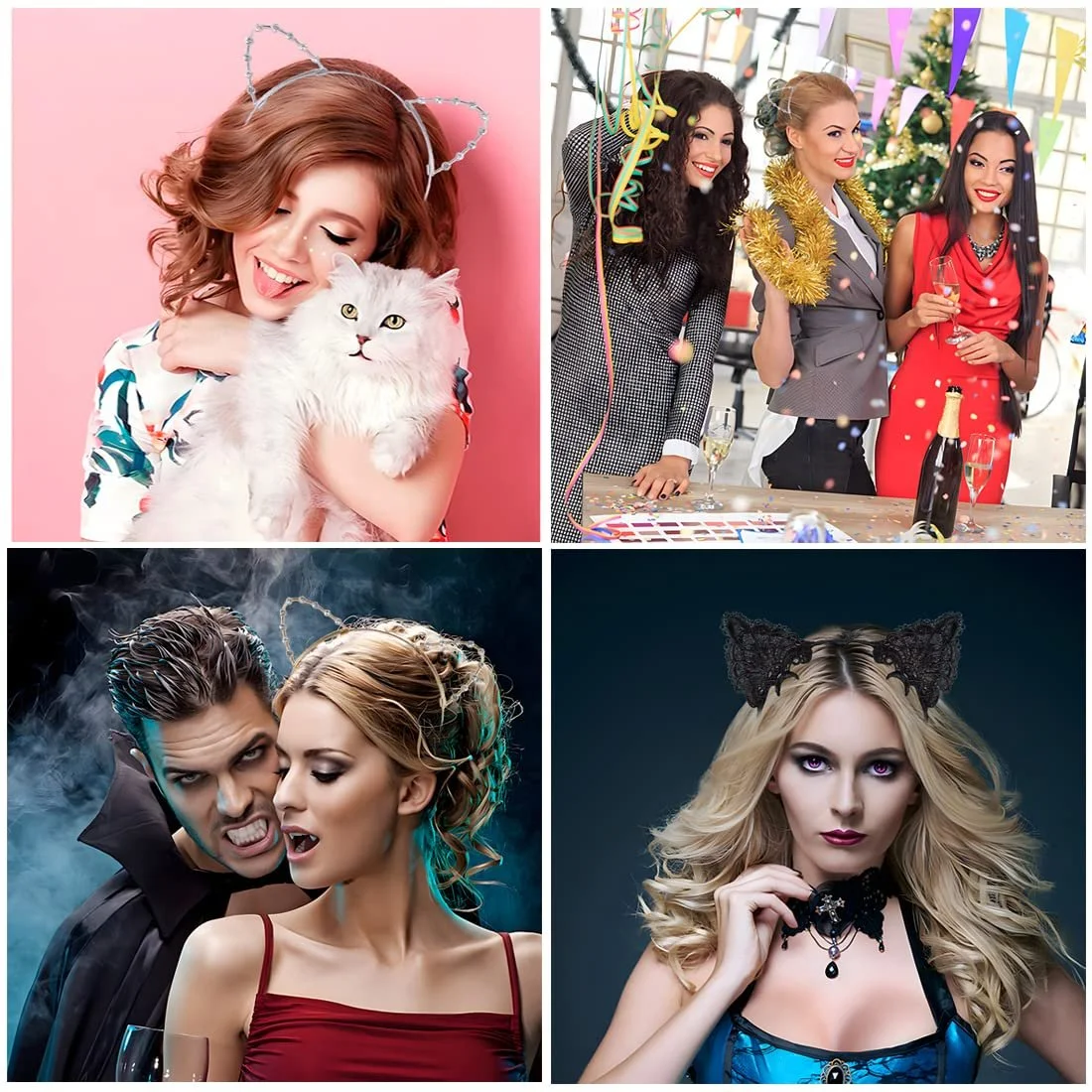 Обруч Вушка кота Метал, мереживо, фото №6