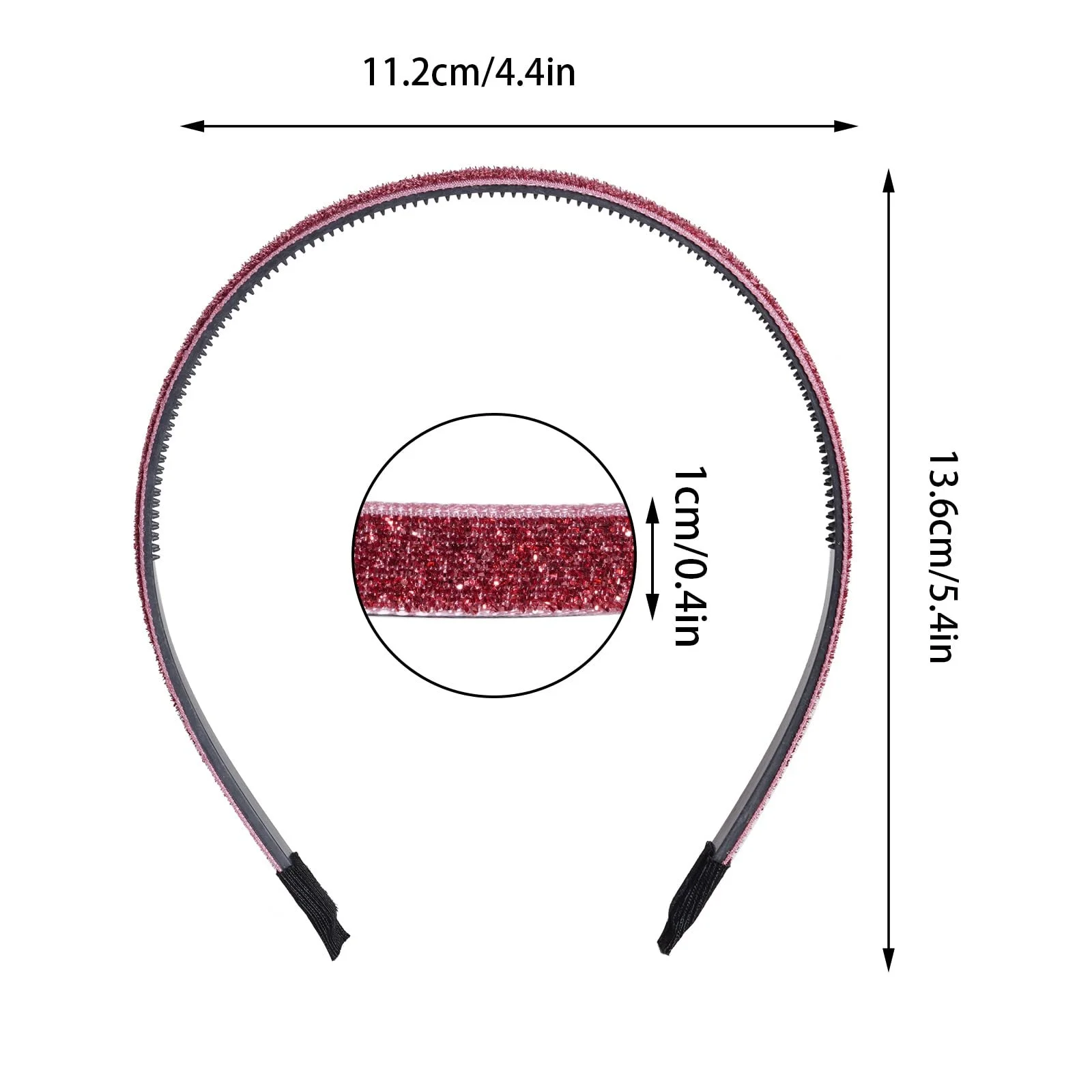 Обруч для волосся Блискучий 12 шт Різні кольори, фото №2
