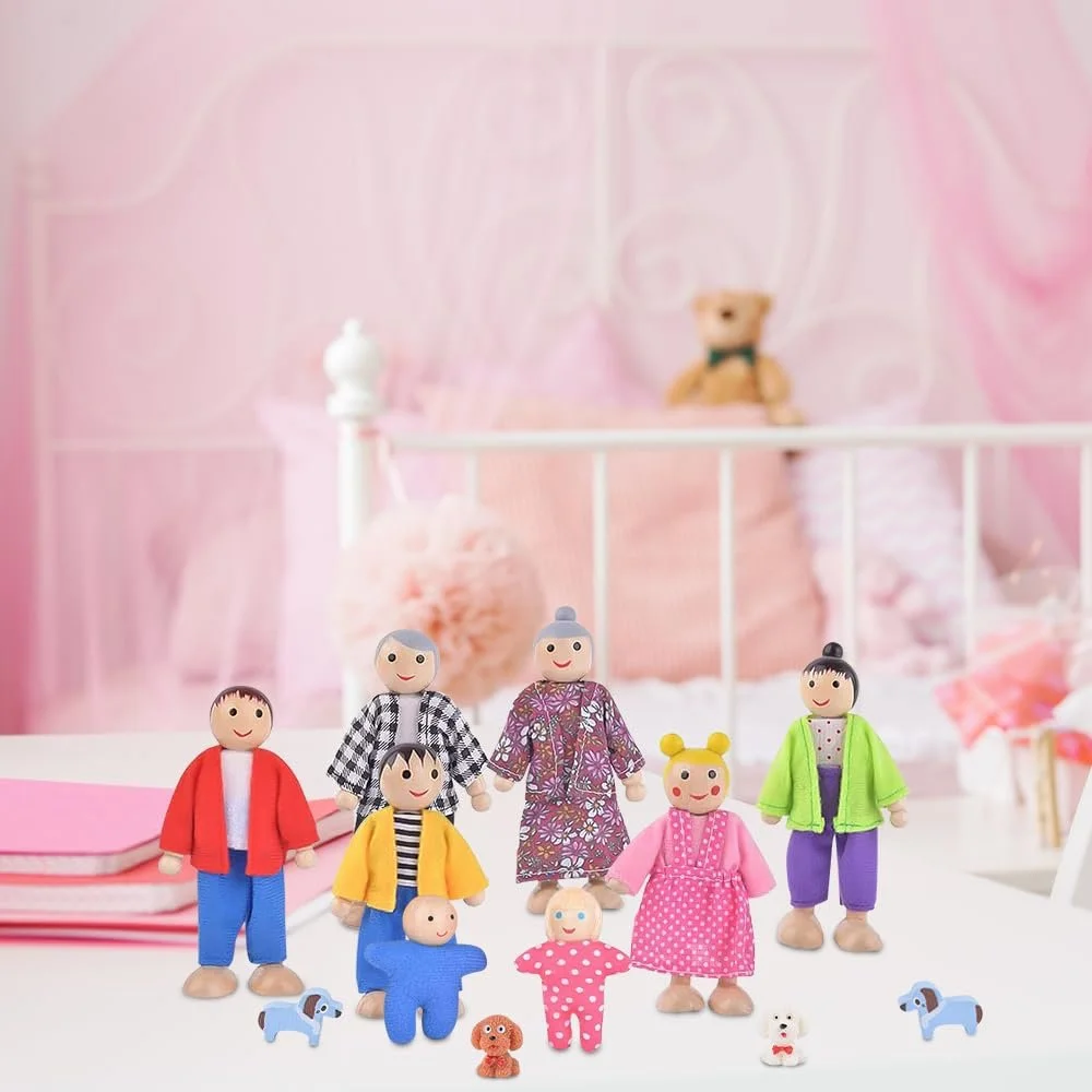 Ляльки для лялькового будиночка Сімейний набір 12 штук, фото №5 Ляльки для лялькового будиночка Сімейний набір 12 штук, фото №5