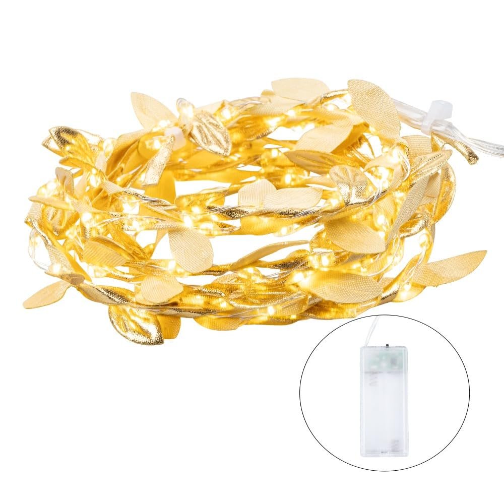 Світлодіодна гірлянда Ideen mit Herz Golden Leaves 100 LED 1,80 м Золотий, фото №4