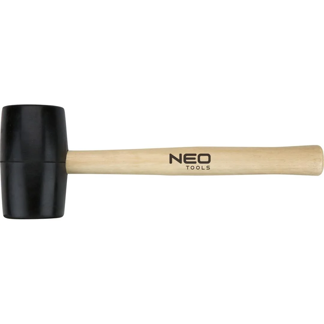 Киянка Neo Tools с черным резиновым покрытием и светлой деревянной ручкой 340 г, 450 г, 680 г, 900 г Черная, фото №1 Киянка Neo Tools с черным резиновым покрытием и светлой деревянной ручкой 340 г, 450 г, 680 г, 900 г Черная, фото №1