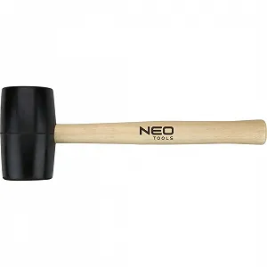 Киянка Neo Tools с черным резиновым покрытием и светлой деревянной ручкой 340 г, 450 г, 680 г, 900 г Черная - Фото 1