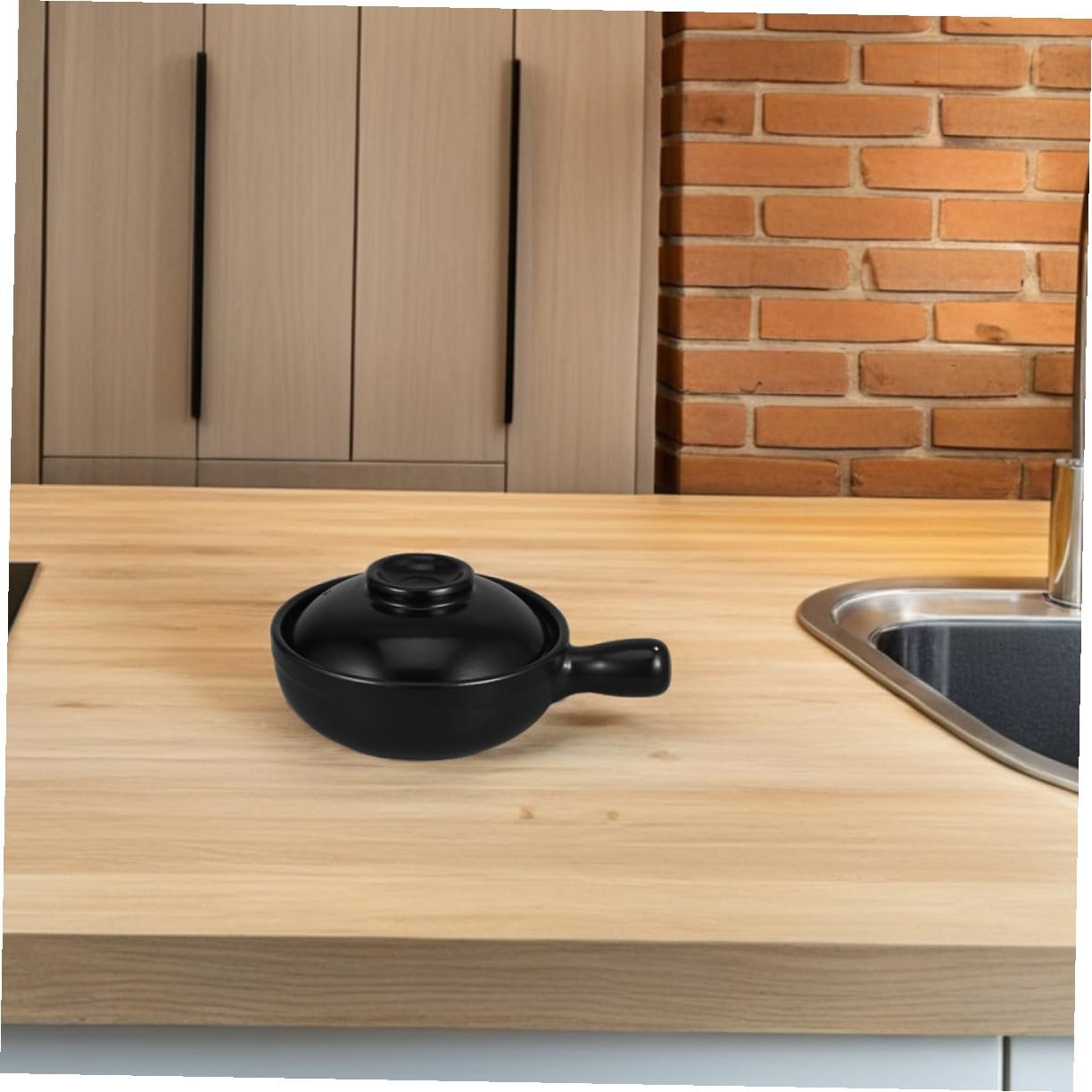 Котелок Toyvian глиняный с крышкой японский донабе для газовых плит, фото №4